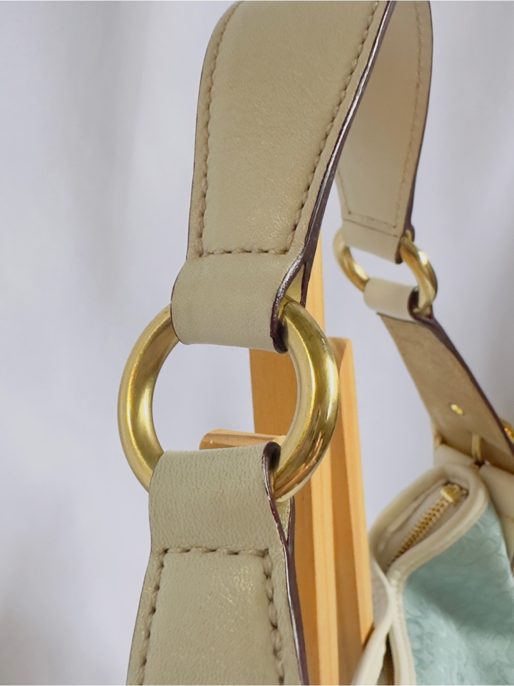 Vtg Coach Y2K Mini Hobo Periwinkle Blue Signature Canvas Shoulder Bag H04J-1455 - Picture 6 of 16